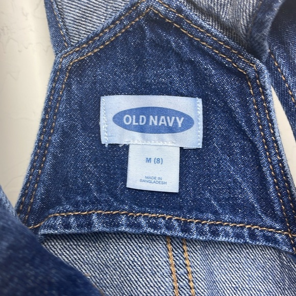 Old Navy denim Jean short overalls in medium wash girls size M (8) - Picture 7 of 7